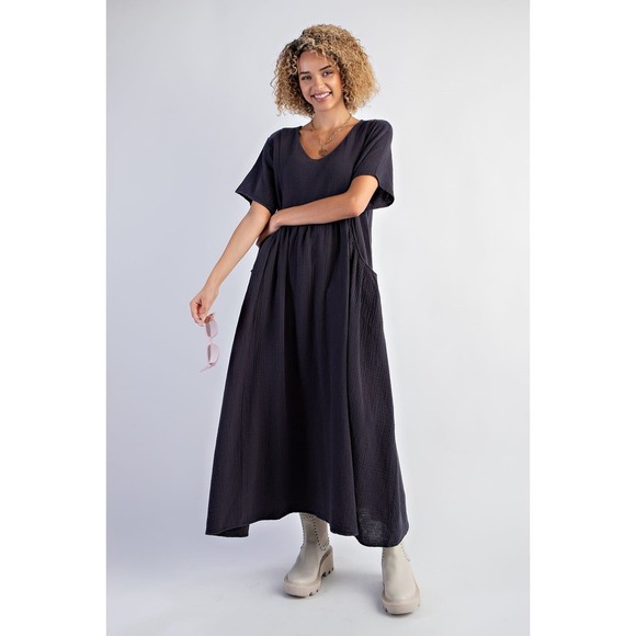 easel Dresses & Skirts - Soft Washed Cotton Gauze Maxi Dress